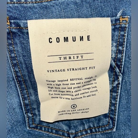 Comune Jeans Women's SZ 24 Thrift Vintage Straight Fit Button Fly distressed NEW - Picture 4 of 6